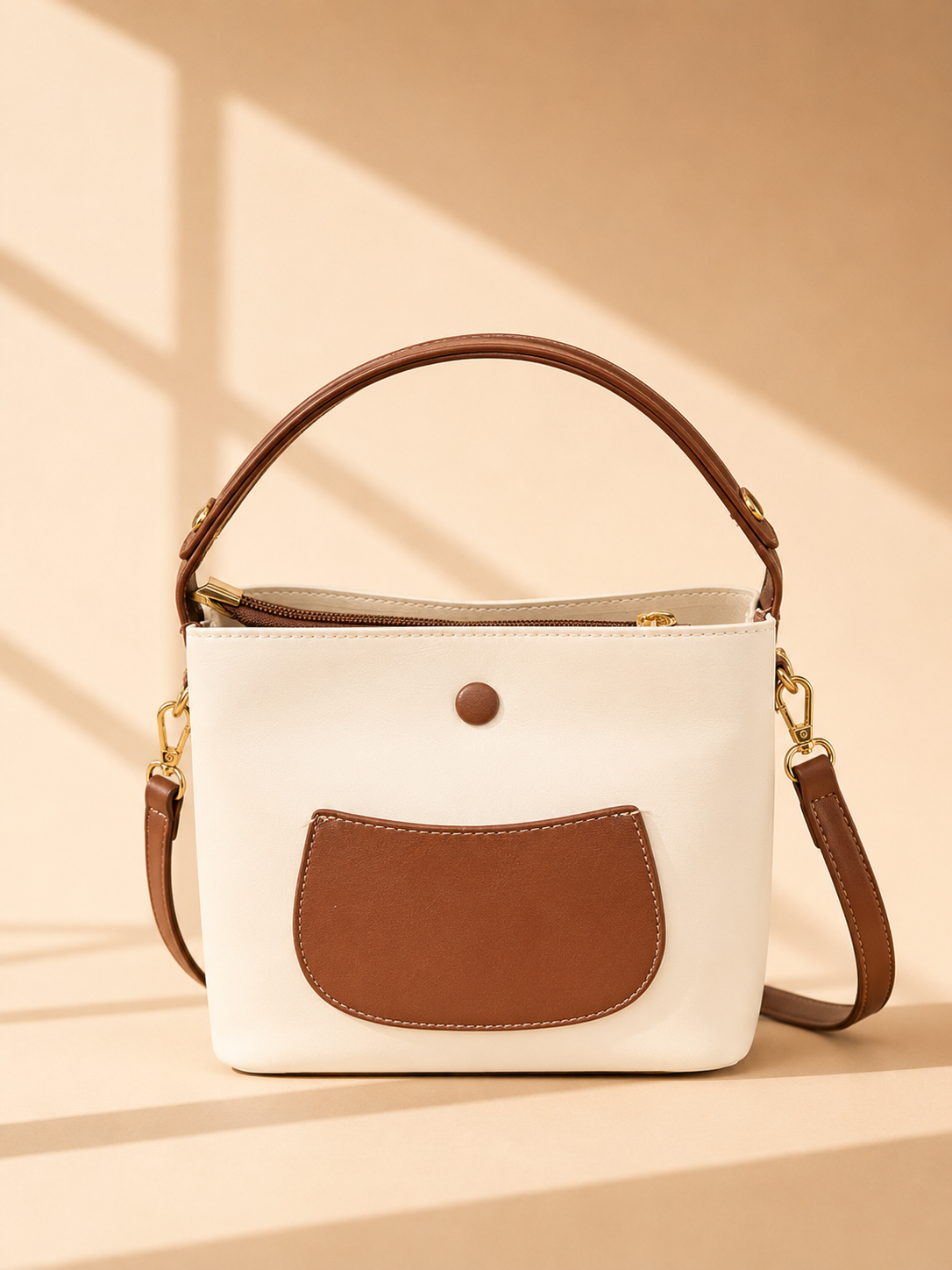 Bolsa Essence Bag Branca & Marrom